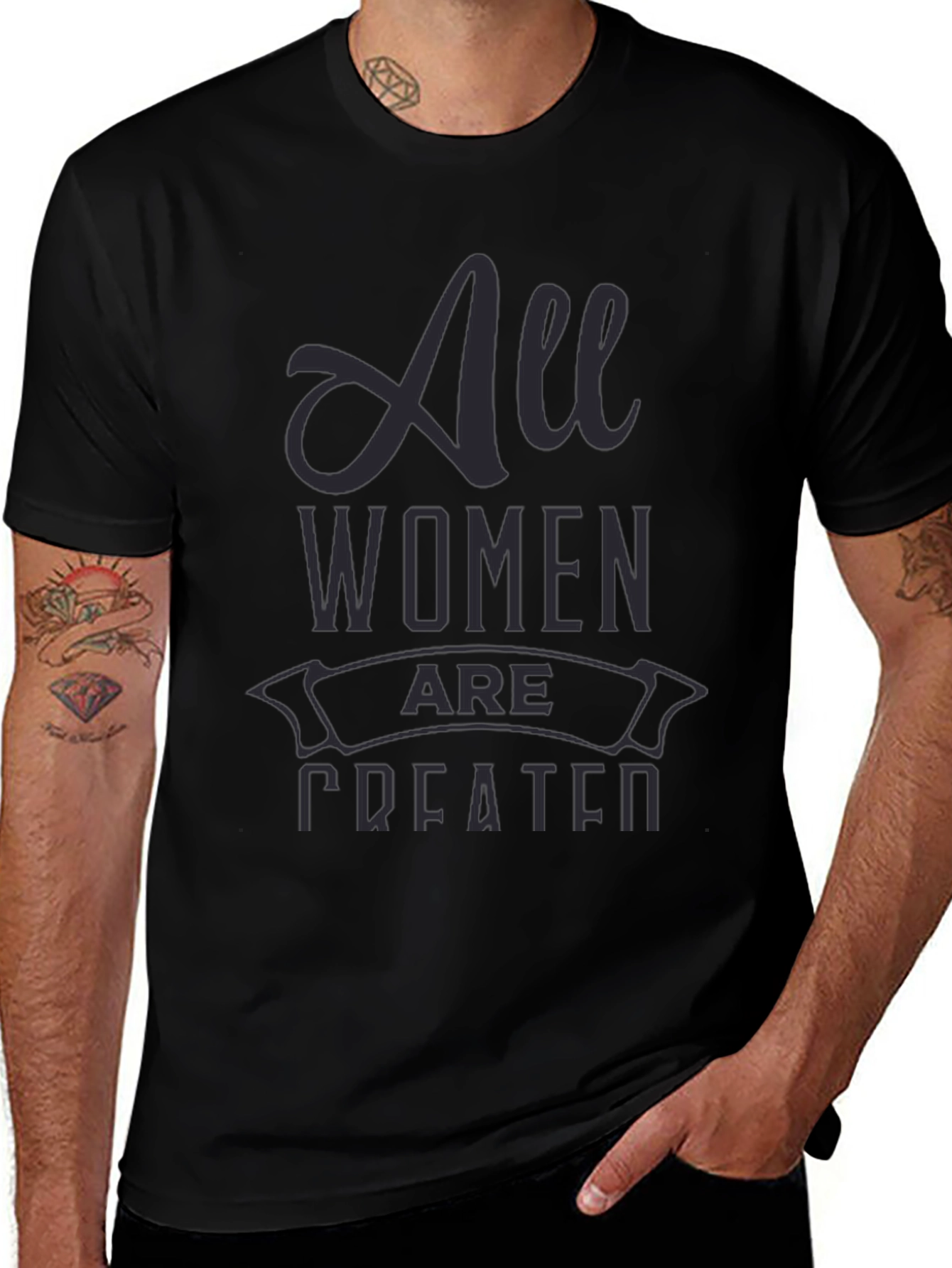 All Women are Created T-Shirt - Black