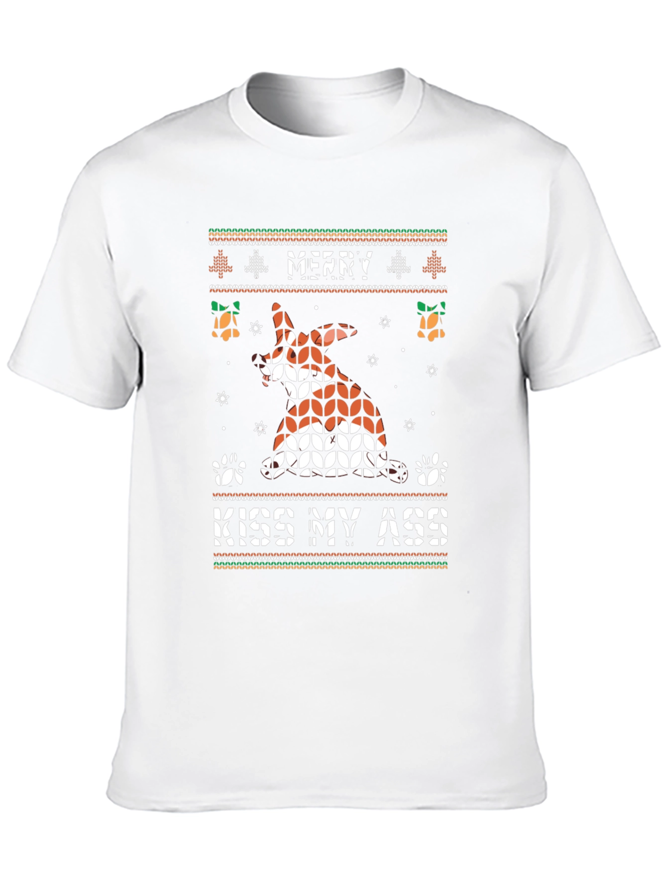 Merry Kiss My Ass Christmas Dog Sweater T-Shirt