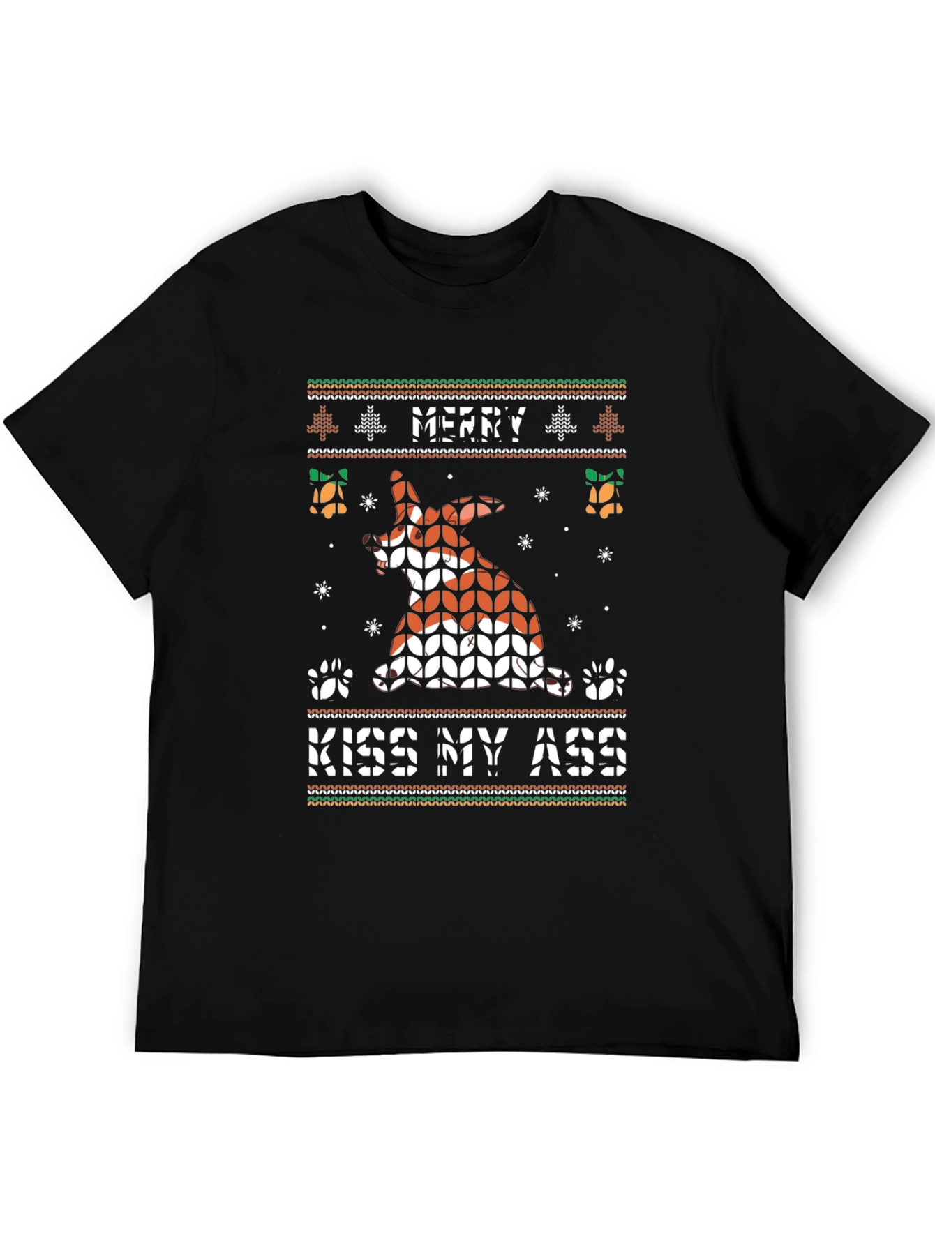 Merry Kiss My Ass Christmas Dog Sweater T-Shirt