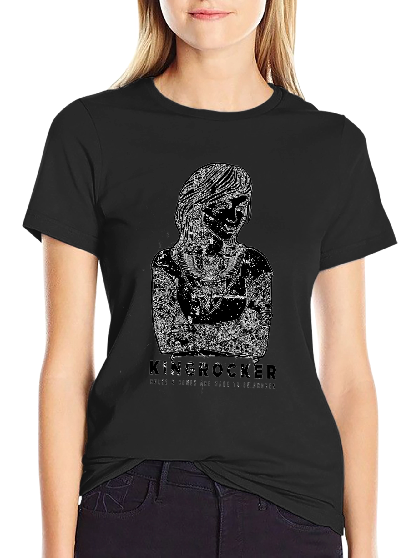 Kinserocker Graphic Print Black T-Shirt