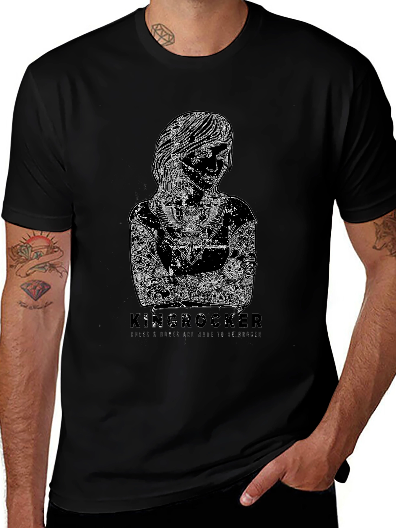 Kinserocker Graphic Print Black T-Shirt