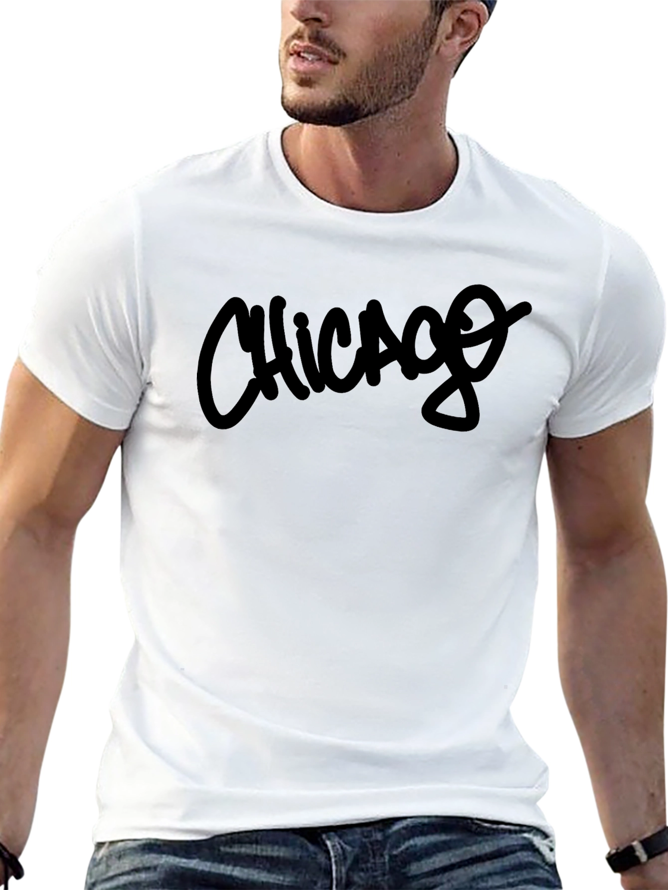 Chicago Script Black T-Shirt