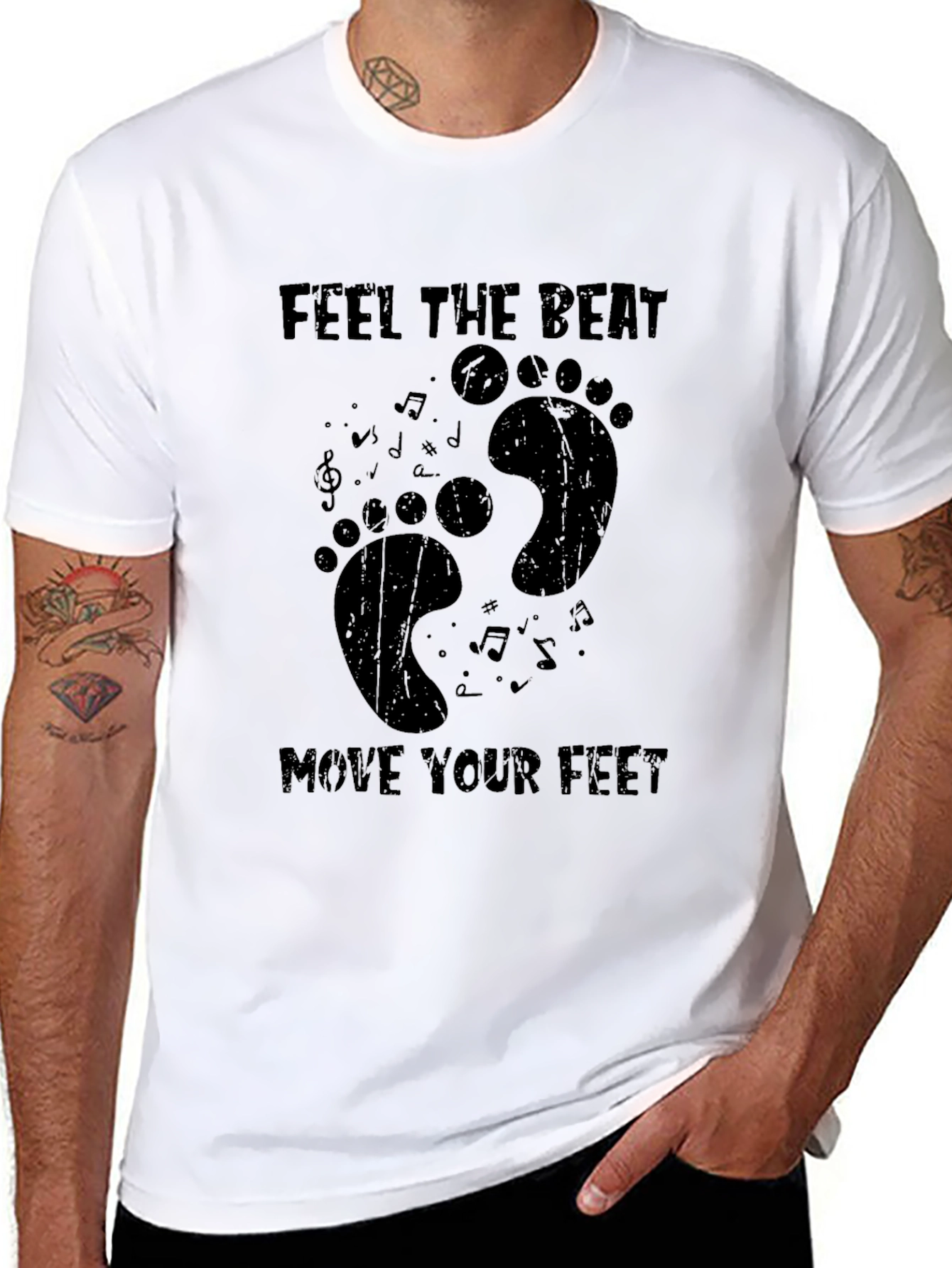 Feel the Beat Mens Graphic T-Shirt