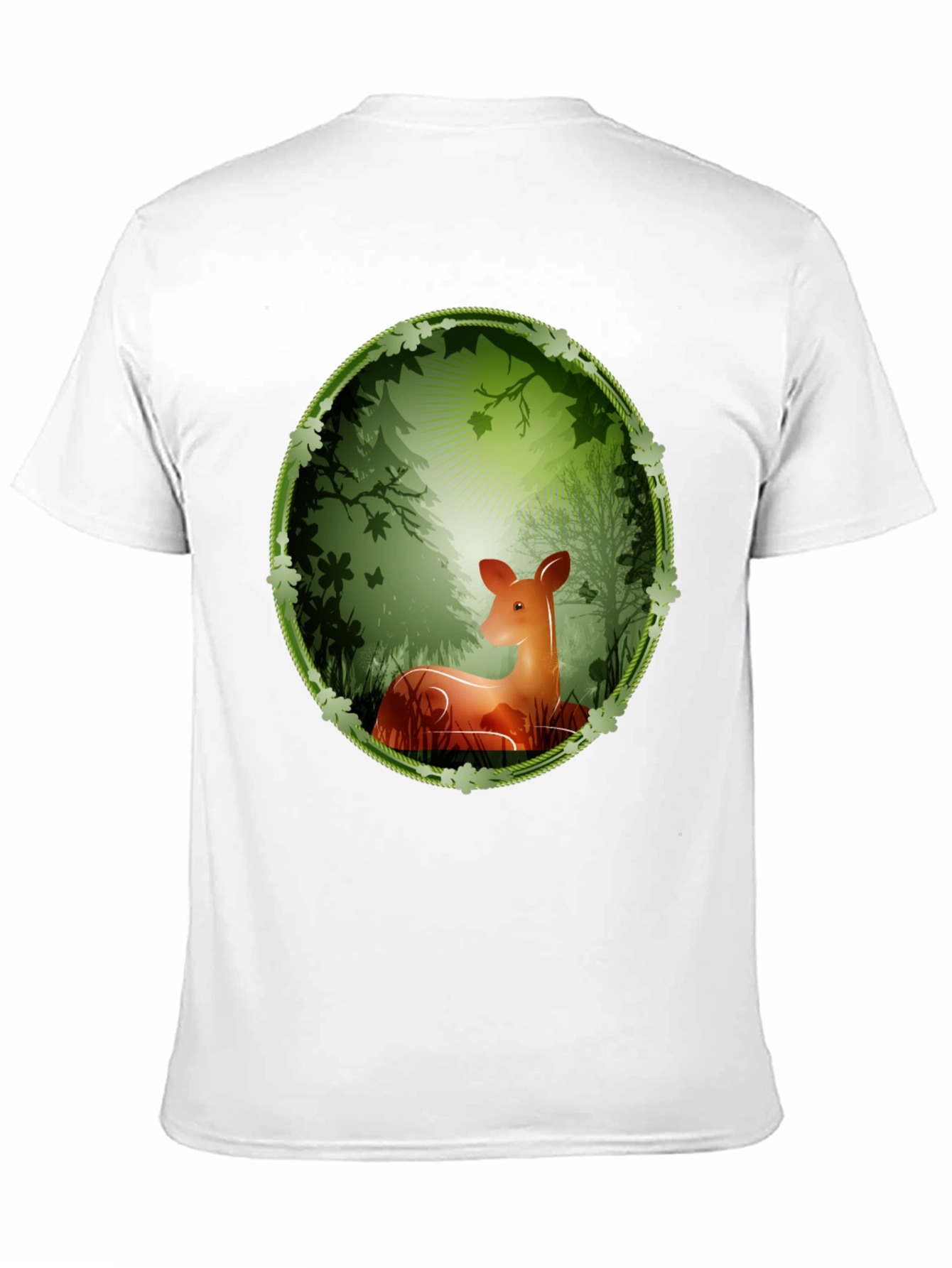 Nature Deer Graphic T-Shirt - Black