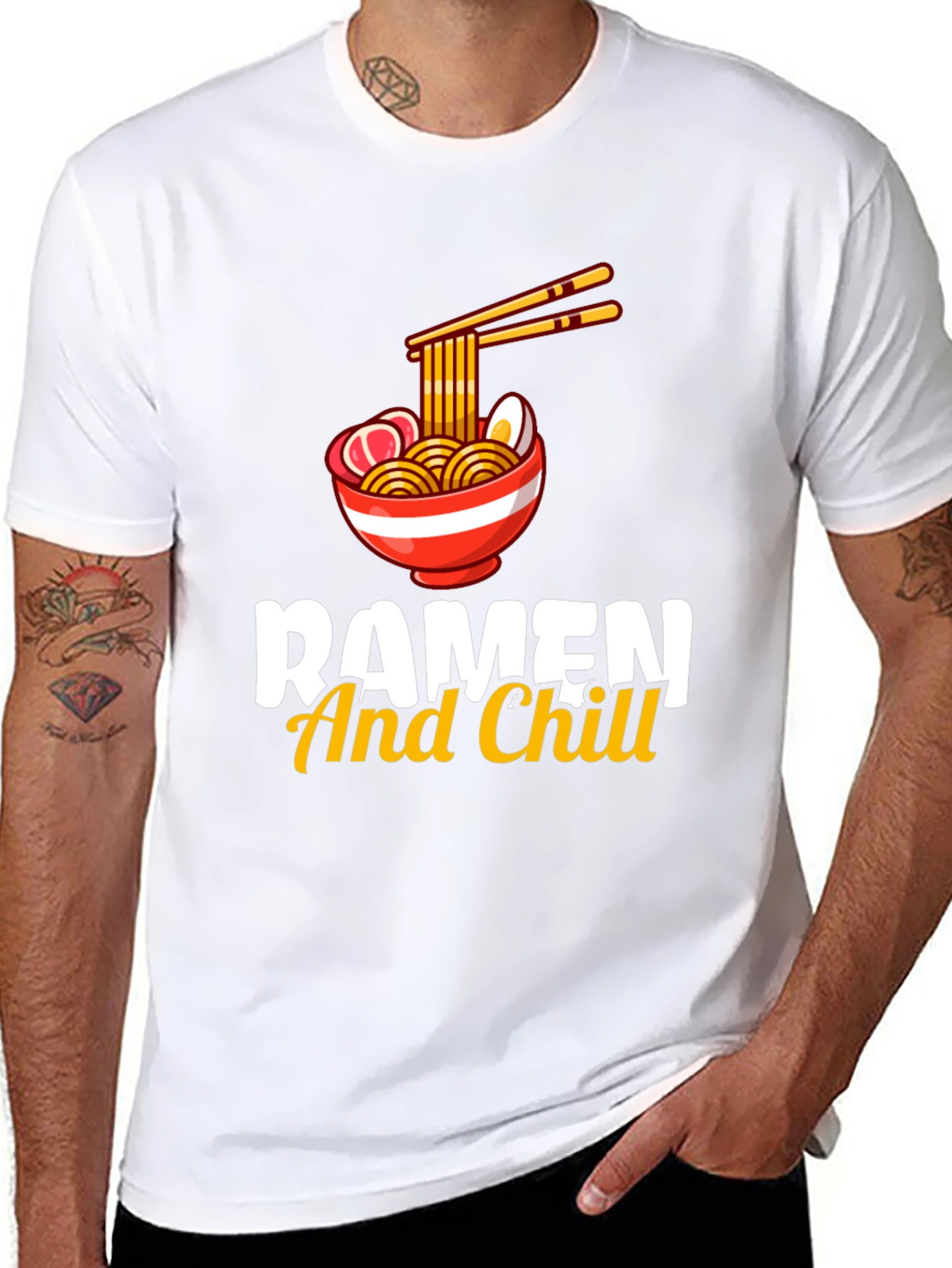 Ramen And Chill Graphic T-Shirt - Black