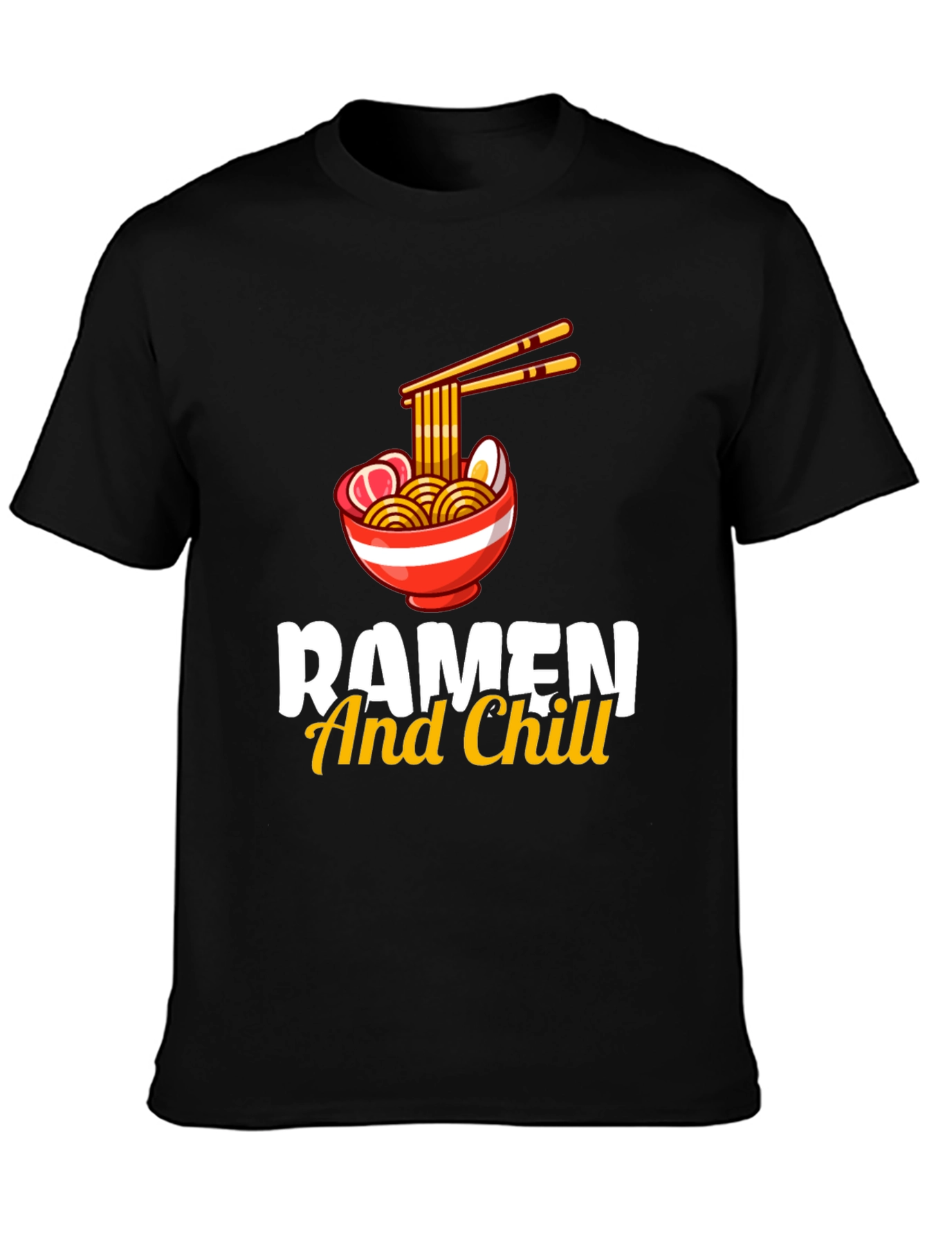 Ramen And Chill Graphic T-Shirt - Black