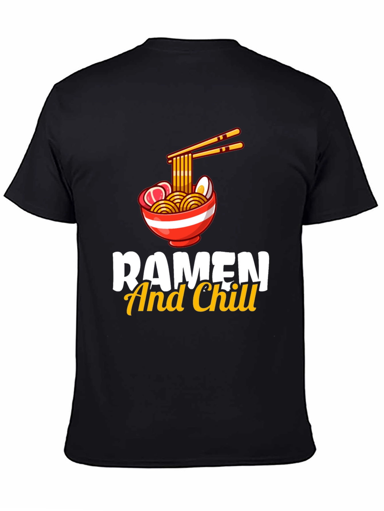 Ramen And Chill Graphic T-Shirt - Black