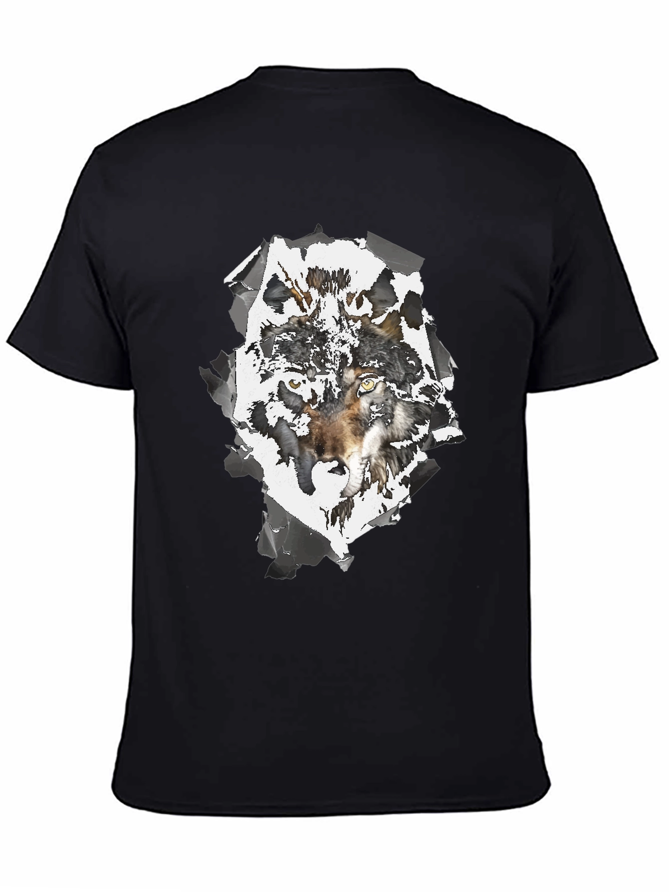 Wolf Graphic Black T-Shirt for Men