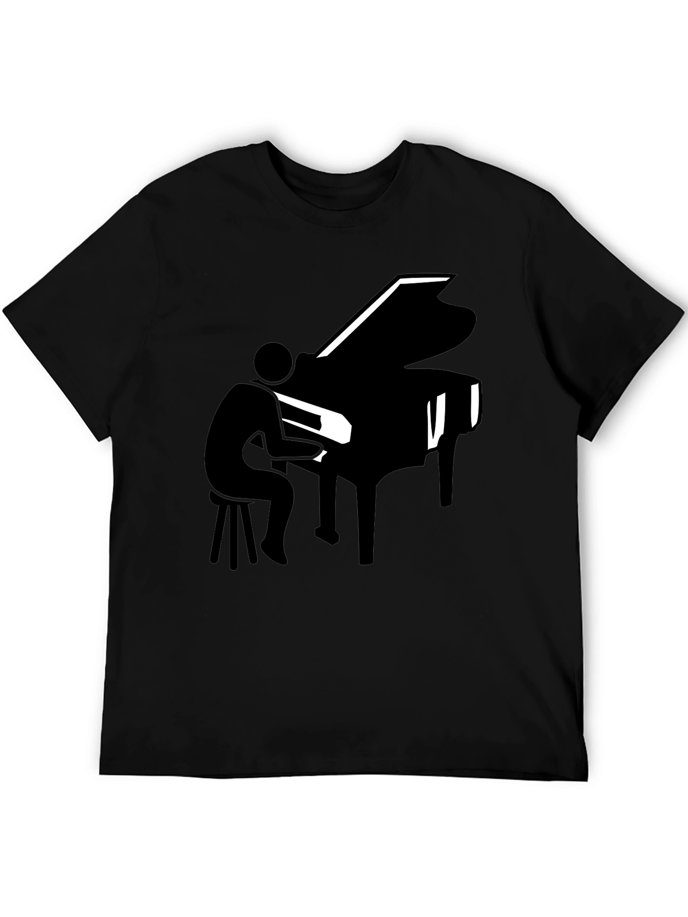 Piano Player Black Graphic Tee