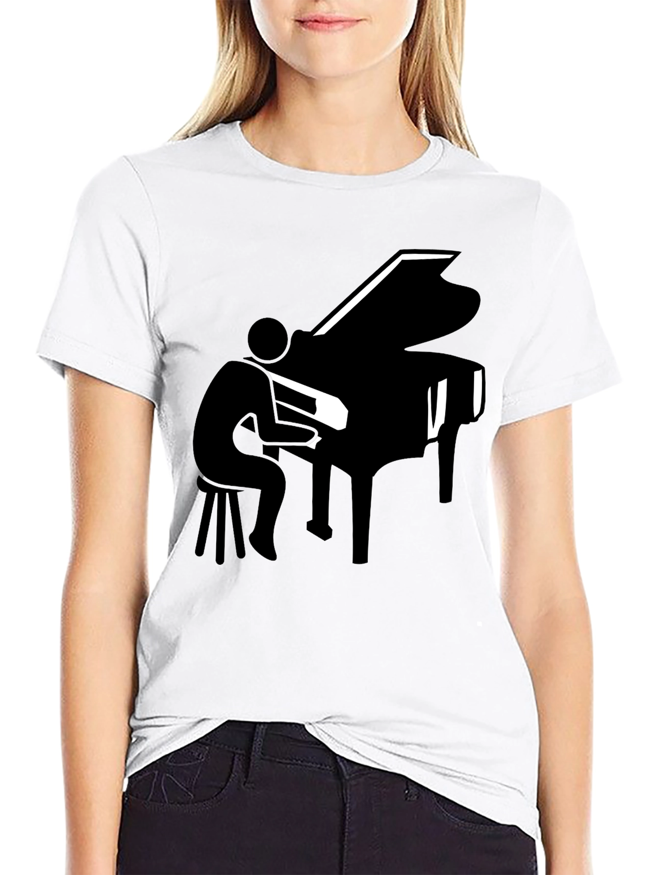 Piano Player Black Graphic Tee
