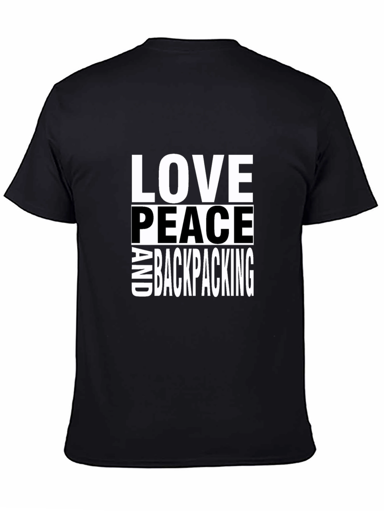 Love Peace Backpacking Graphic Tee - Black