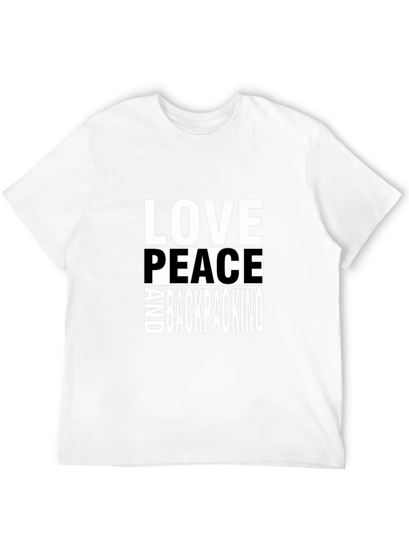 Love Peace Backpacking Graphic Tee - Black