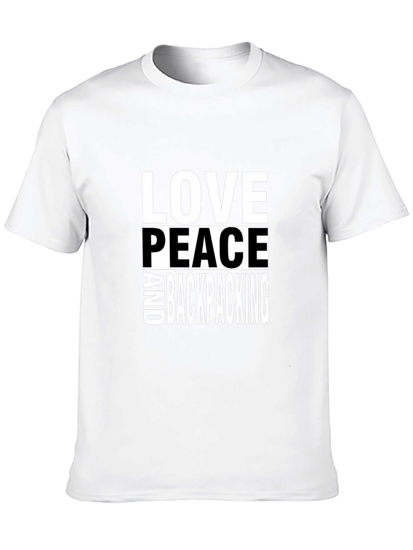 Love Peace Backpacking Graphic Tee - Black