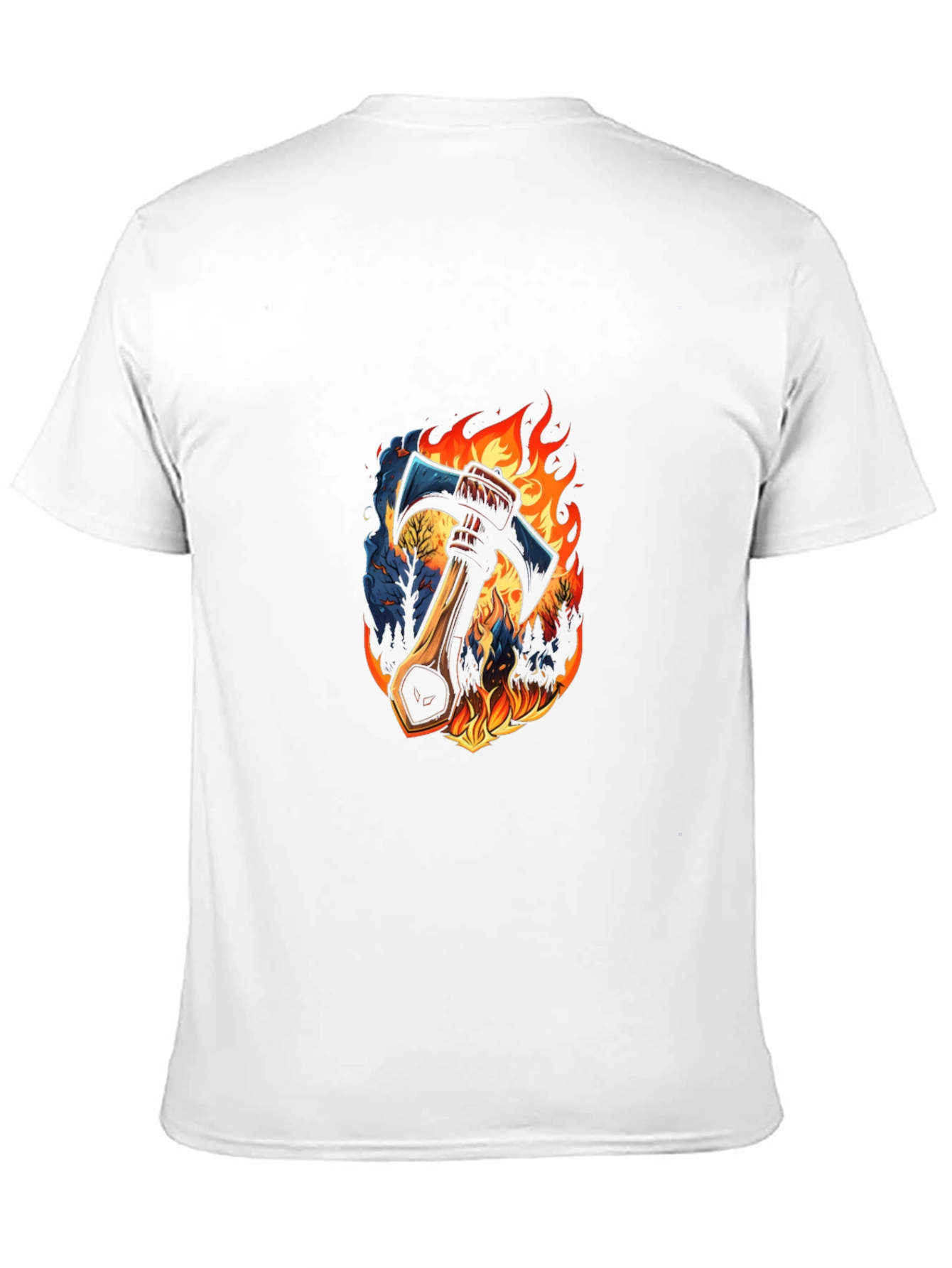 Axe in Flames Graphic Tee - Bold Design