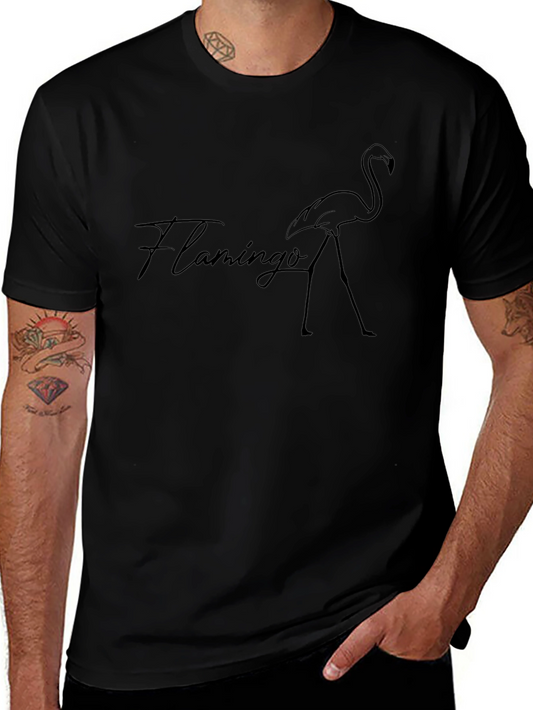 Black Flamingo Graphic Tee - Stylish Mens T-Shirt