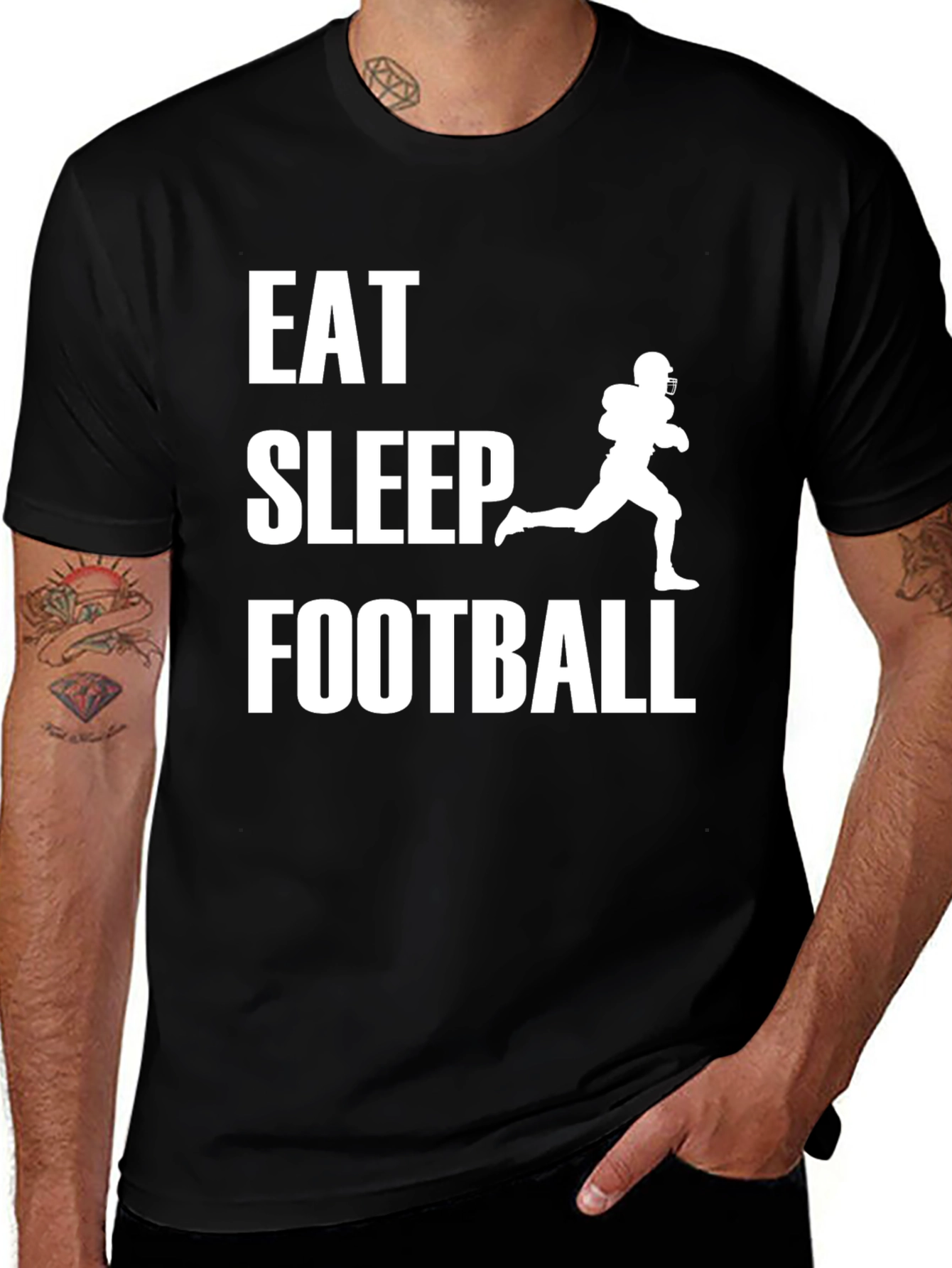 Eat Sleep Football T-Shirt - Sports Fan Apparel