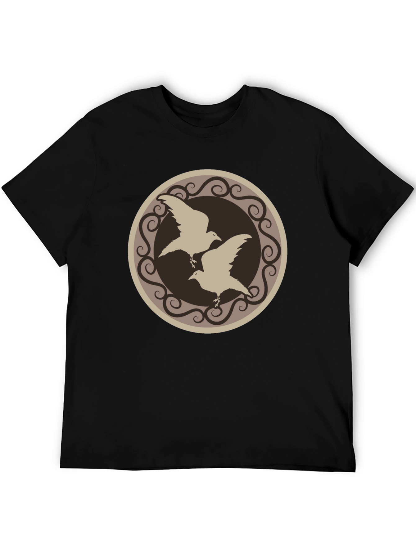 Raven Circle Graphic T-Shirt - Black
