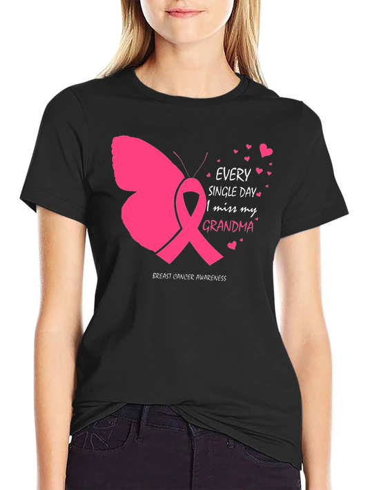 Breast Cancer Awareness Butterfly Grandma T-Shirt