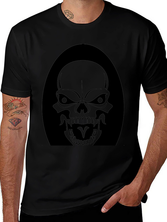 Black Skull Graphic Tee - Dark Reaper Design