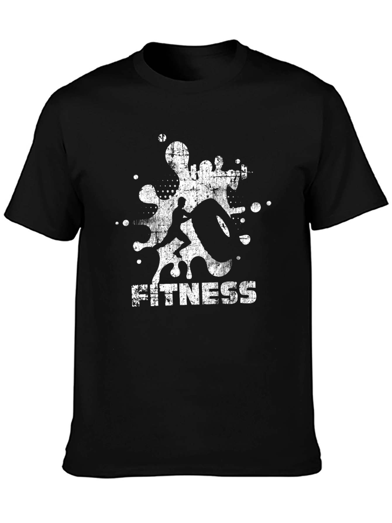Fitness T-Shirt Black with Graphic Print