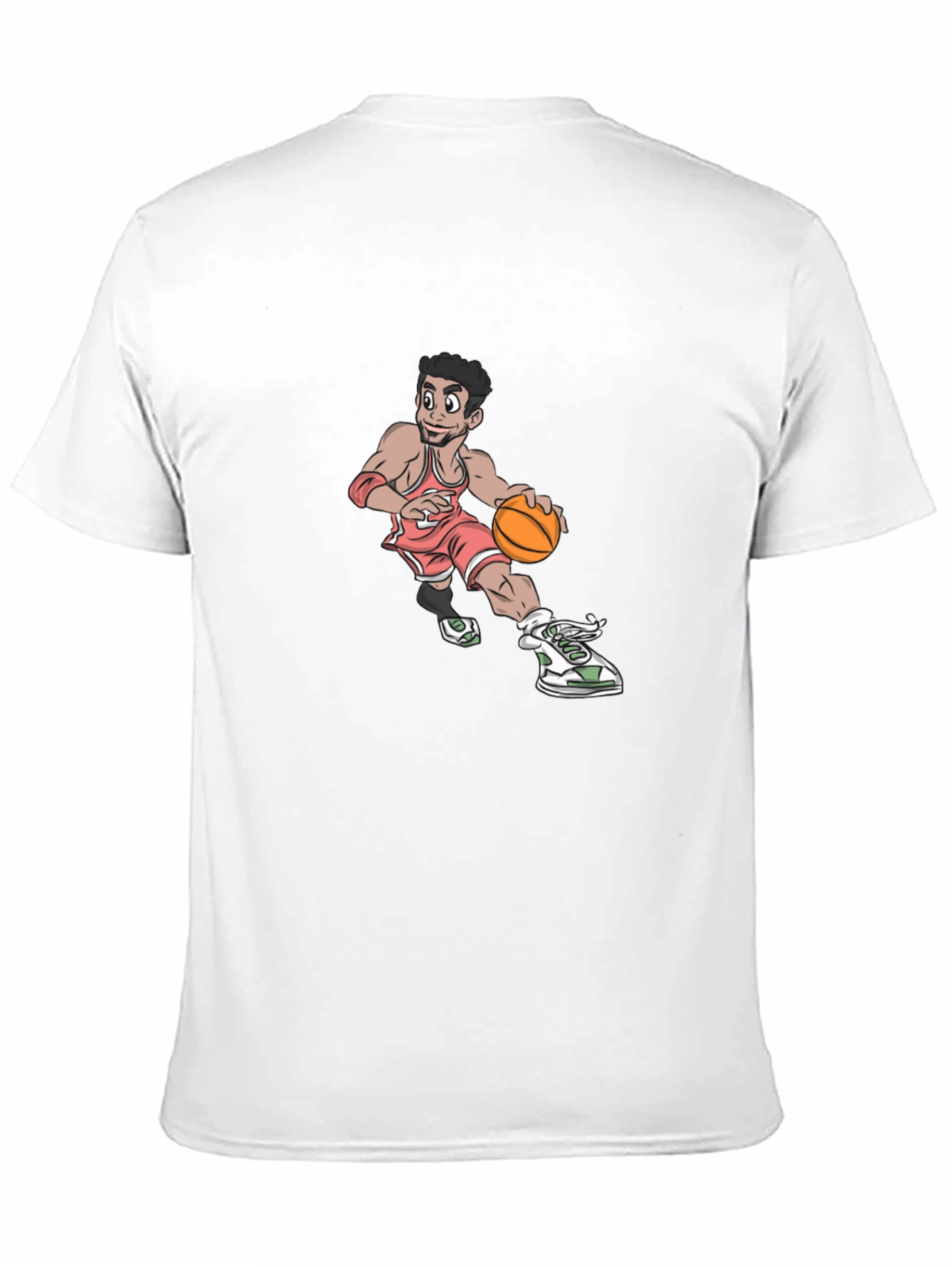 Cartoon Basketball Player Graphic T-Shirt - Black