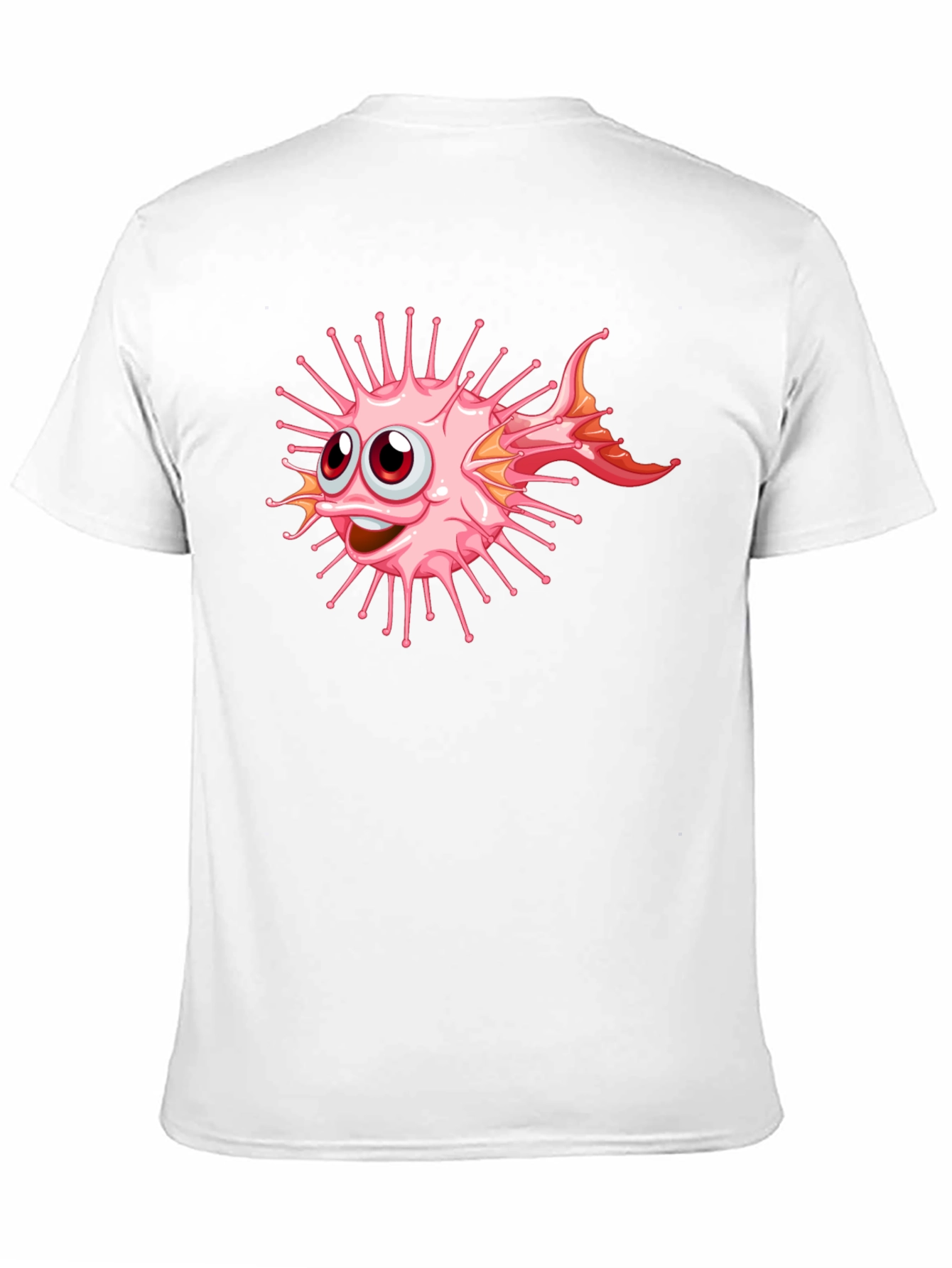 Cartoon Pufferfish Graphic Black T-Shirt