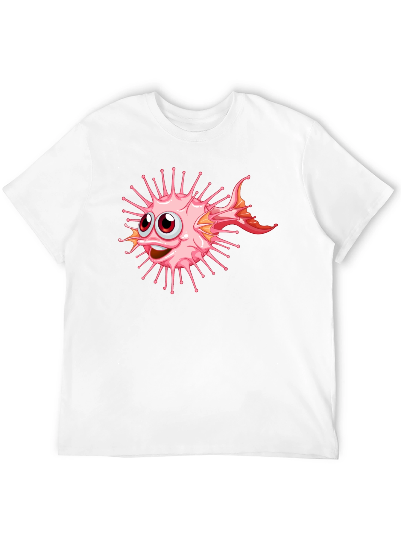 Cartoon Pufferfish Graphic Black T-Shirt