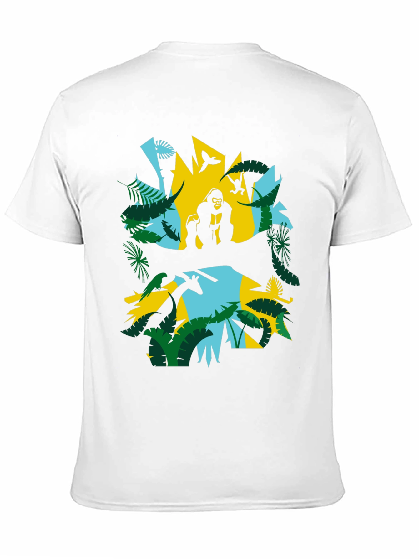 Jungle Animal Graphic Print Black T-Shirt