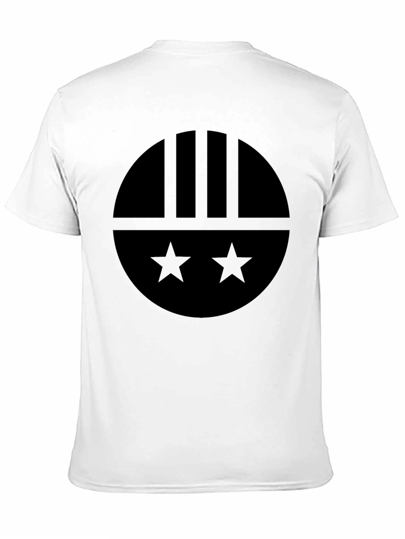 Black Graphic Tee - Circle Stars Bars Design