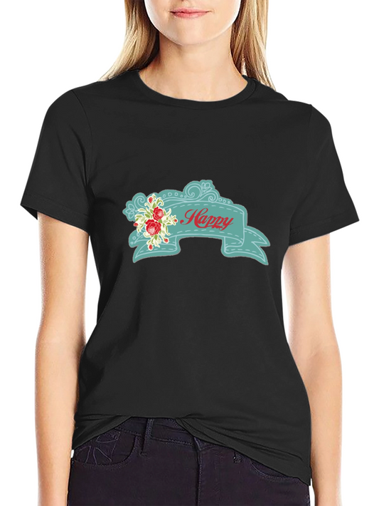 Happy Floral Banner Graphic Tee