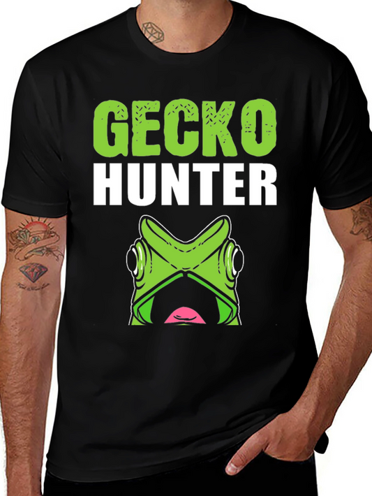 Gecko Hunter Graphic Tee - Funny Reptile Lover Shirt