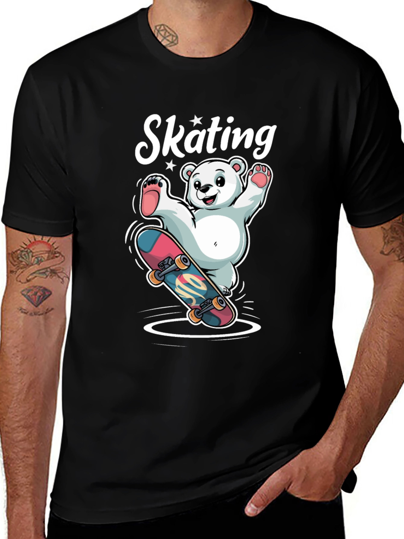 Skating Bear Graphic Tee - Cool & Fun Design!