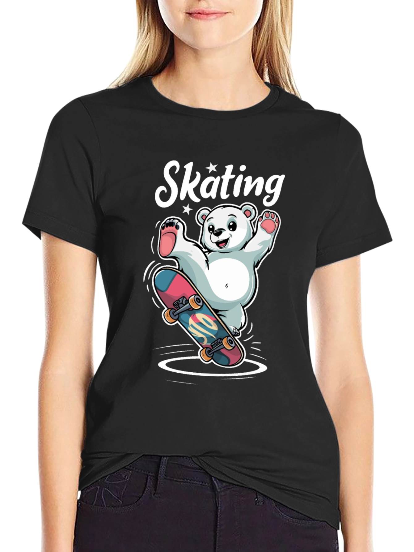 Skating Bear Graphic Tee - Cool & Fun Design!