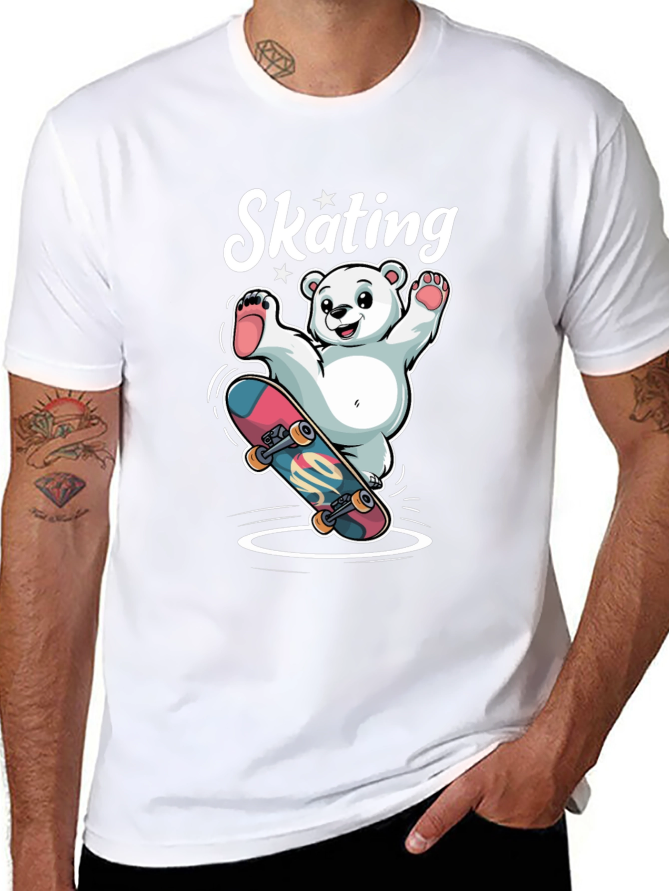 Skating Bear Graphic Tee - Cool & Fun Design!