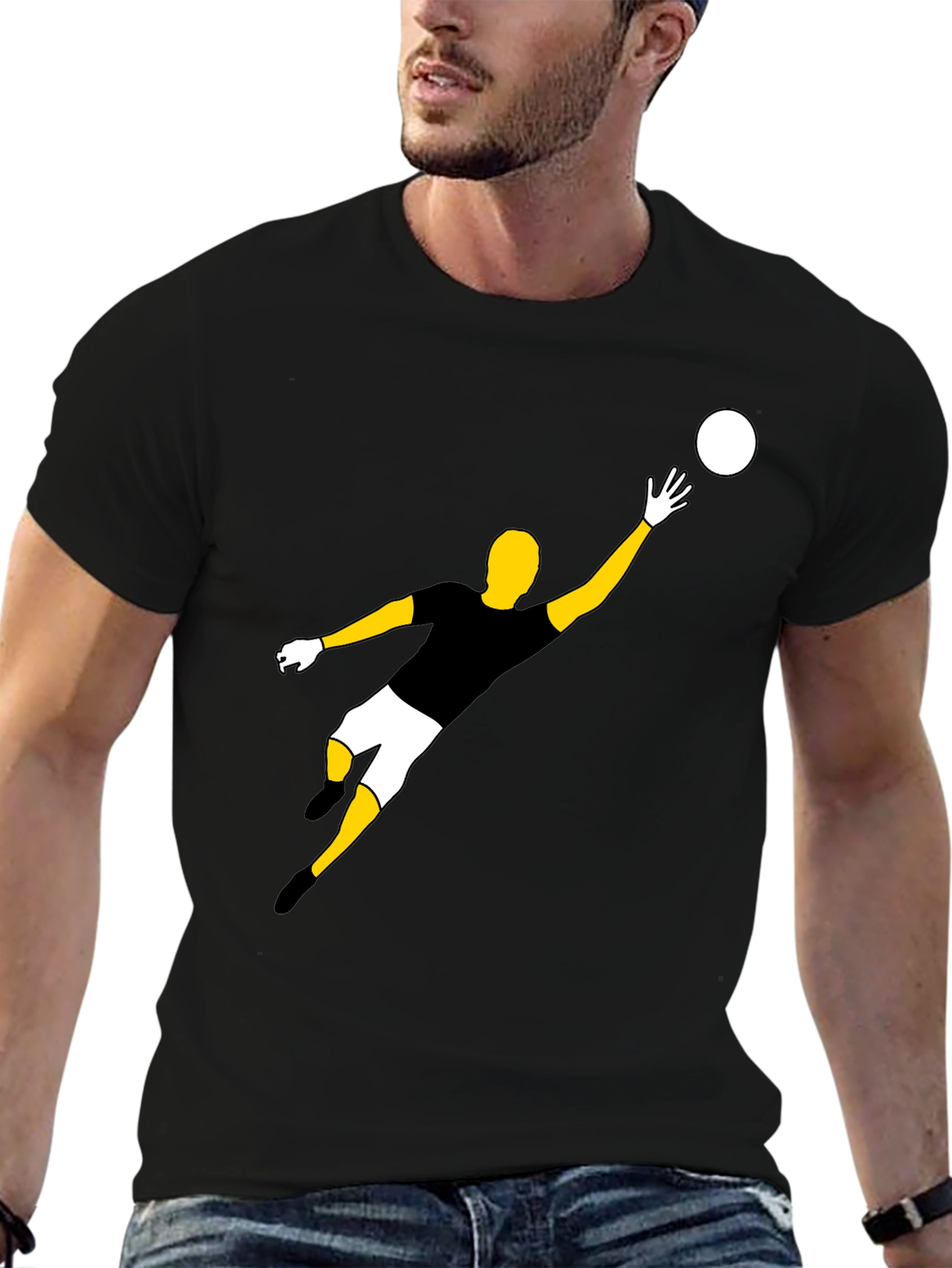 Goalkeeper Graphic Tee - Black Casual T-Shirt