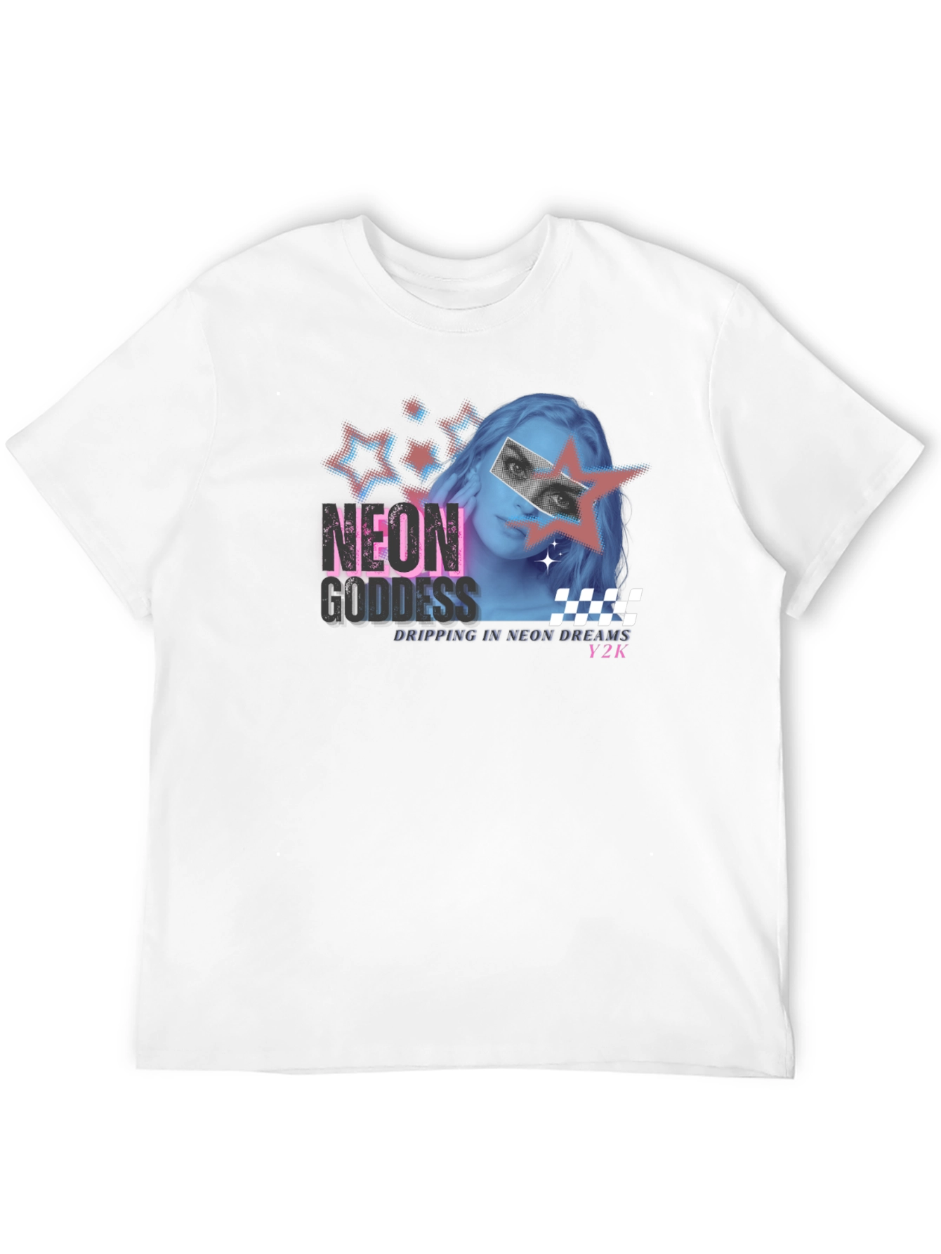 Neon Goddess Y2K Black T-Shirt