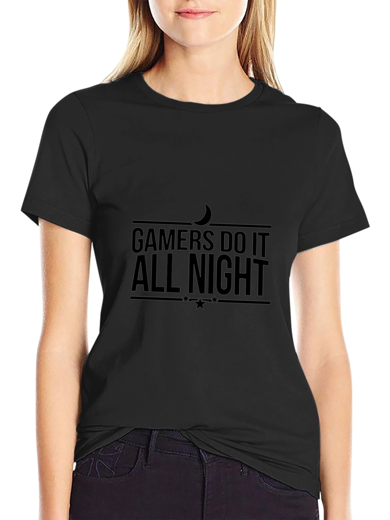 Gamers Do It All Night Black T-Shirt
