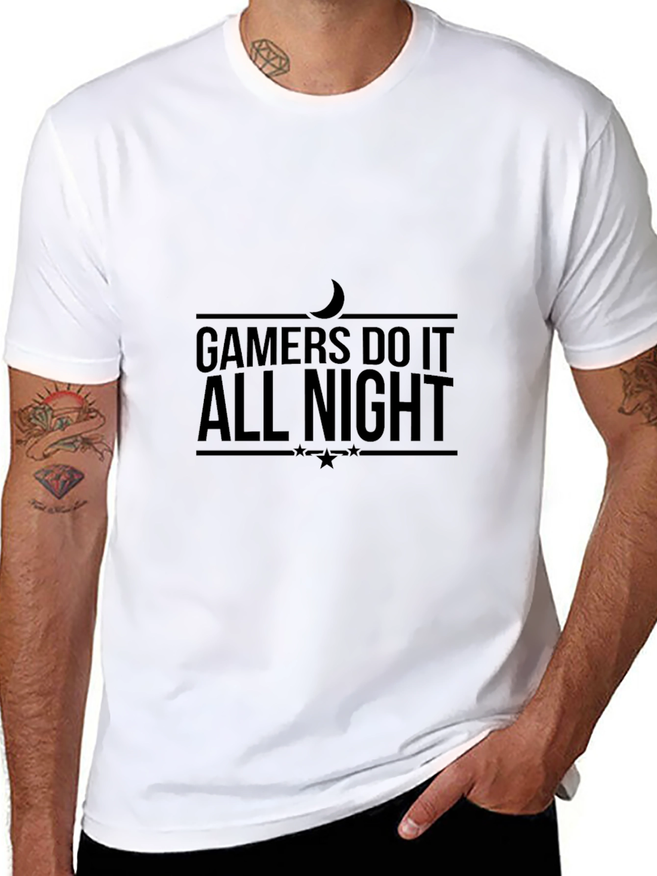 Gamers Do It All Night Black T-Shirt