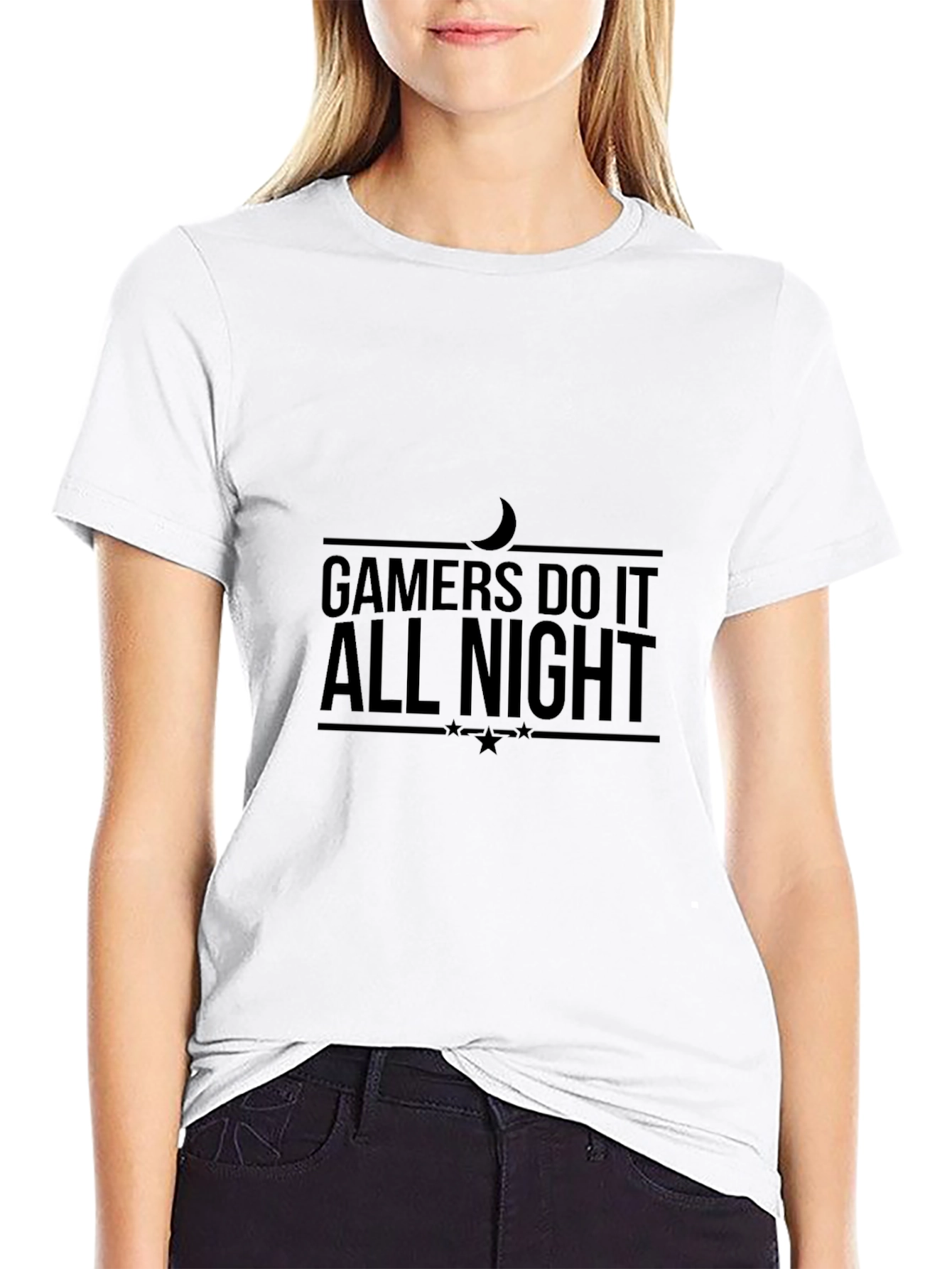 Gamers Do It All Night Black T-Shirt