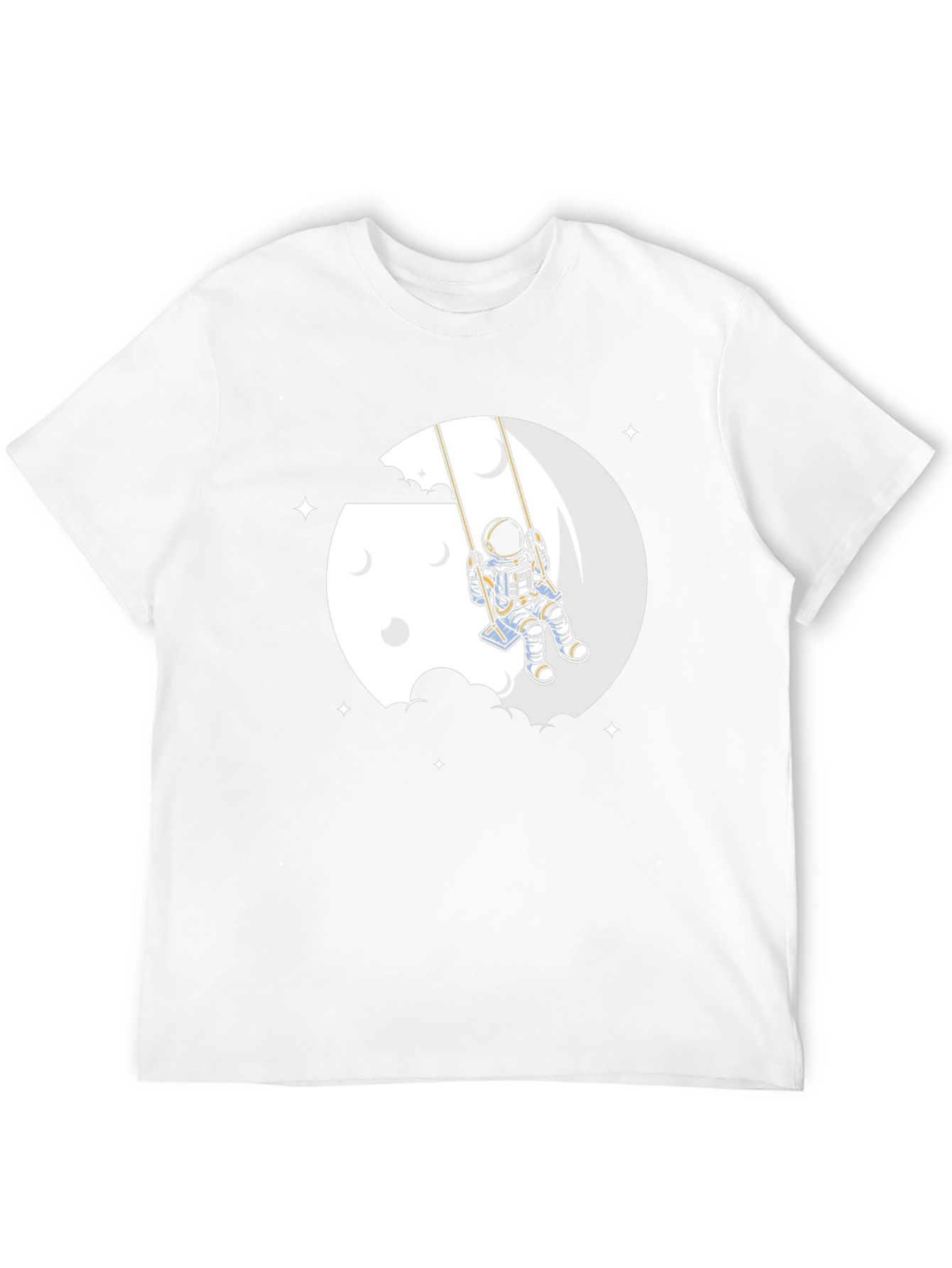 Astronaut Moon Swing Graphic T-Shirt - Unique Space Design