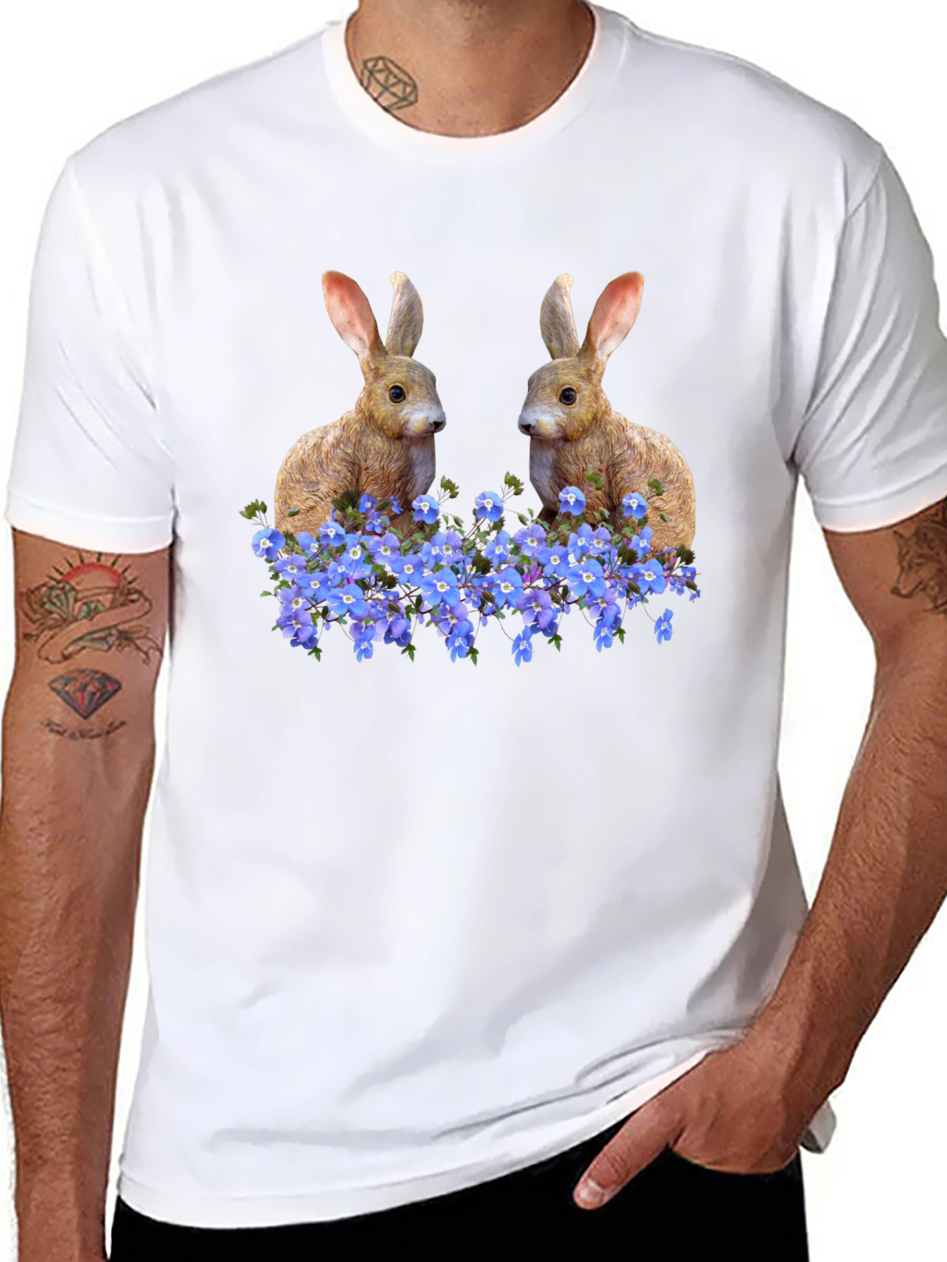 Bunny & Forget-Me-Nots Graphic Tee