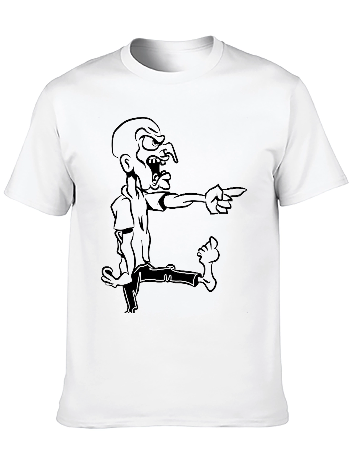 Mens Black Cartoon Graphic Tee
