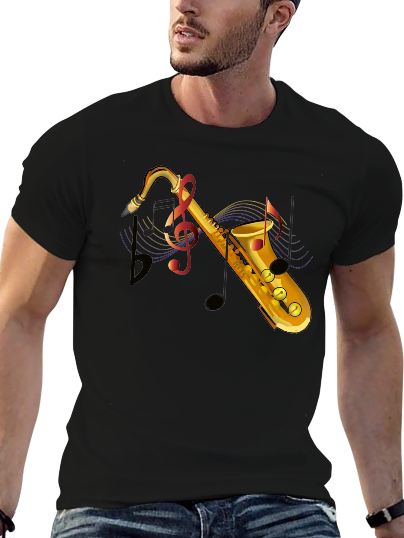 Saxophone Graphic T-Shirt - Music Lover Tee