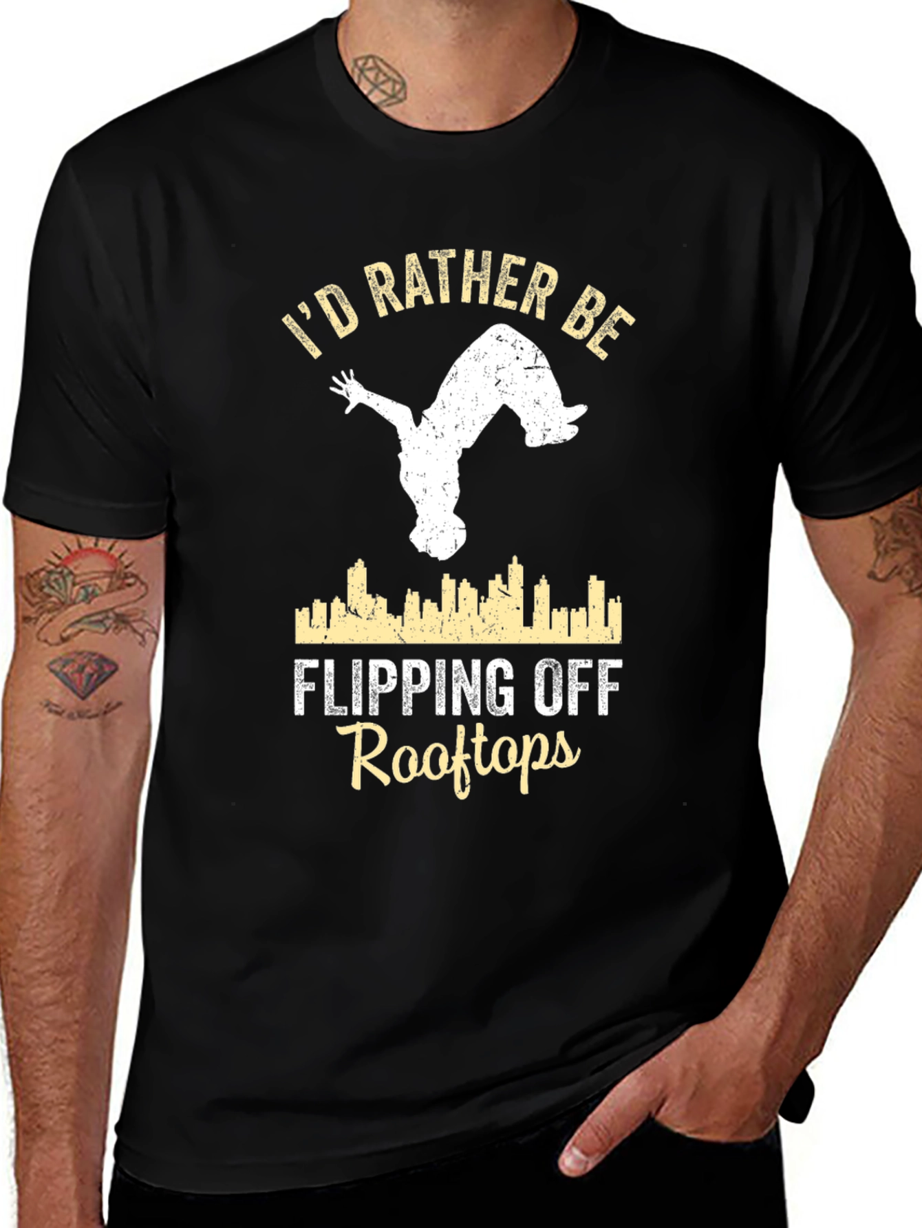 Id Rather Be Flipping Off Rooftops T-Shirt