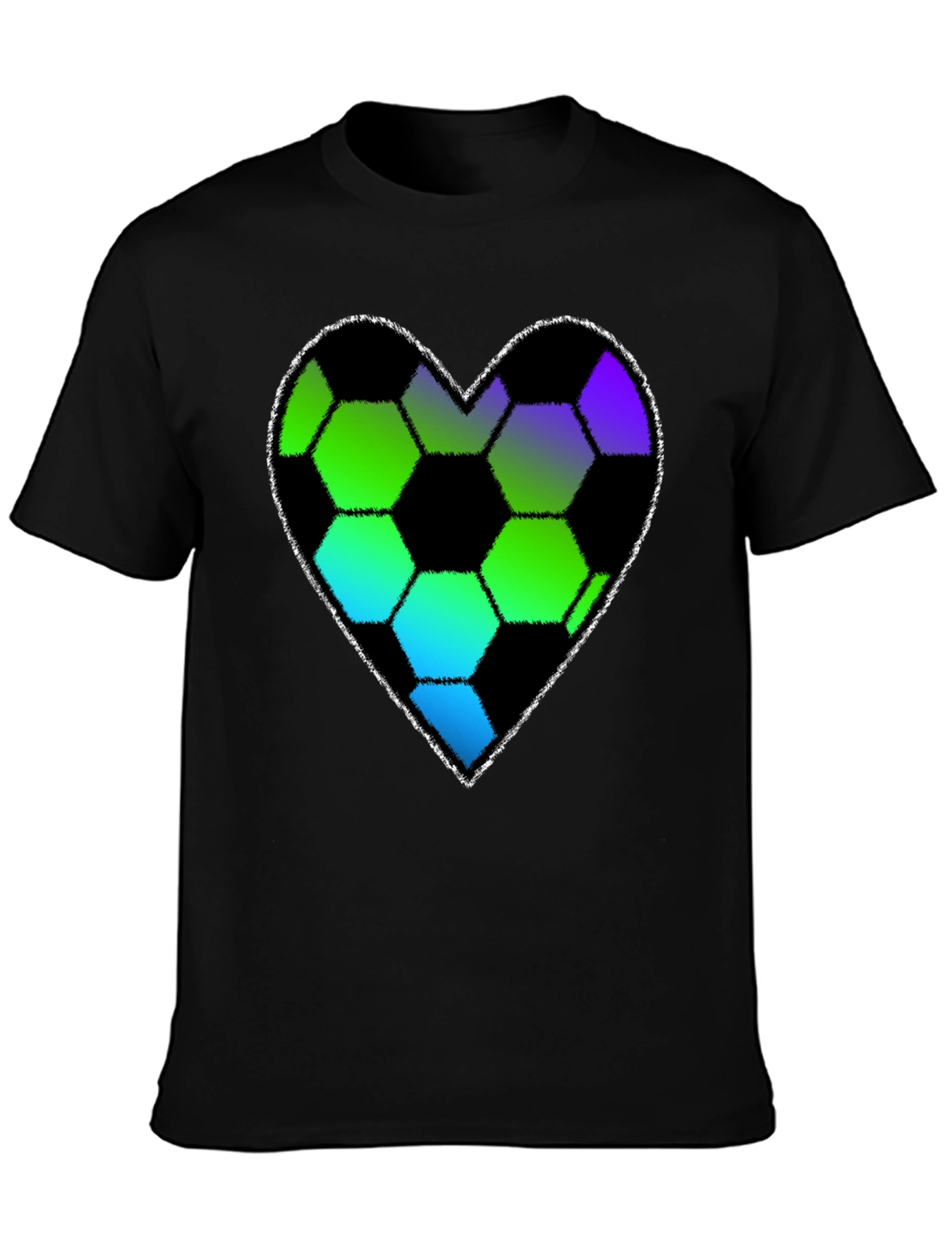 Soccer Heart T-Shirt - Black Graphic Tee