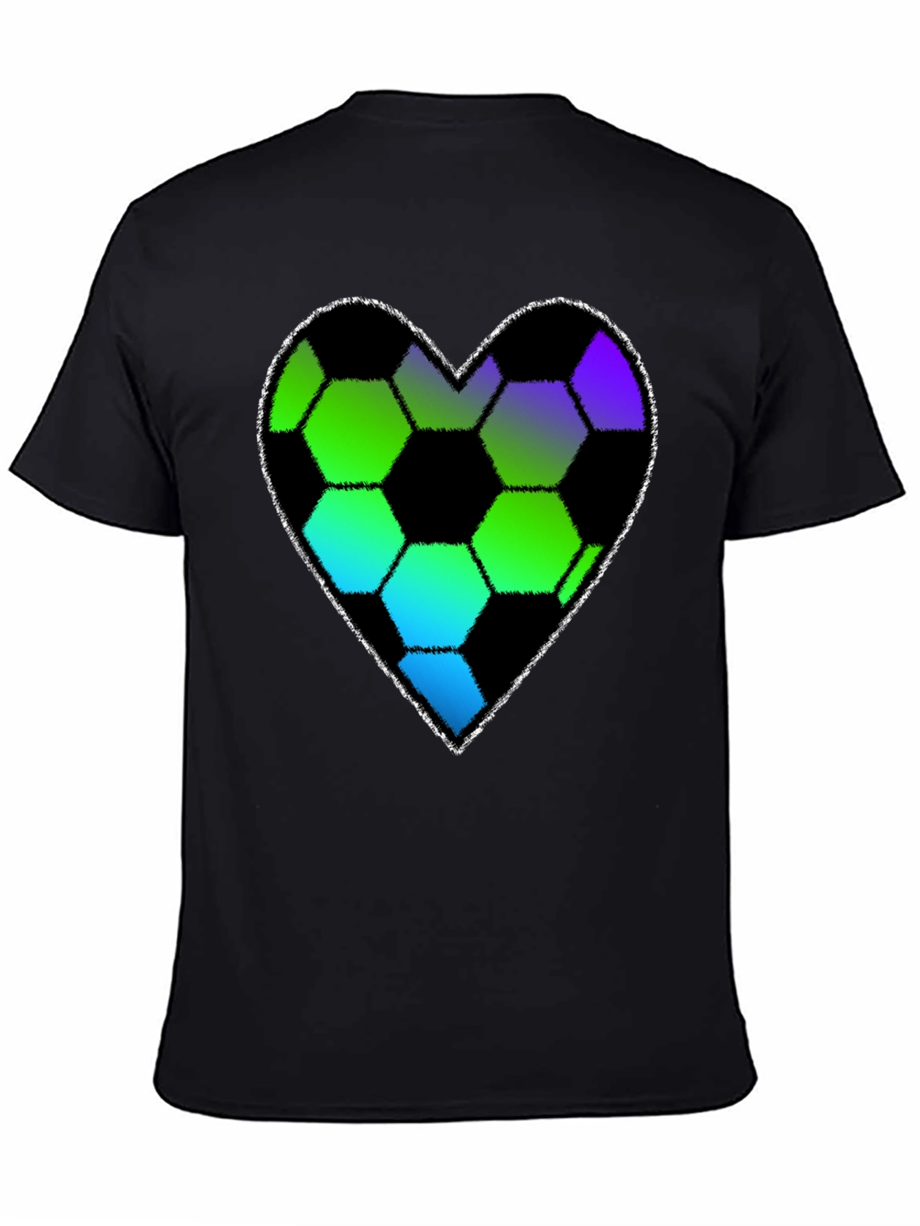 Soccer Heart T-Shirt - Black Graphic Tee