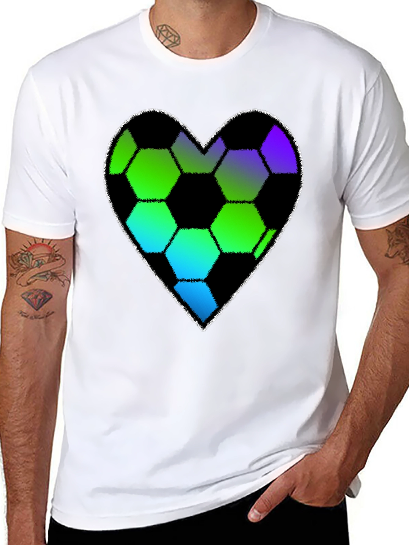 Soccer Heart T-Shirt - Black Graphic Tee