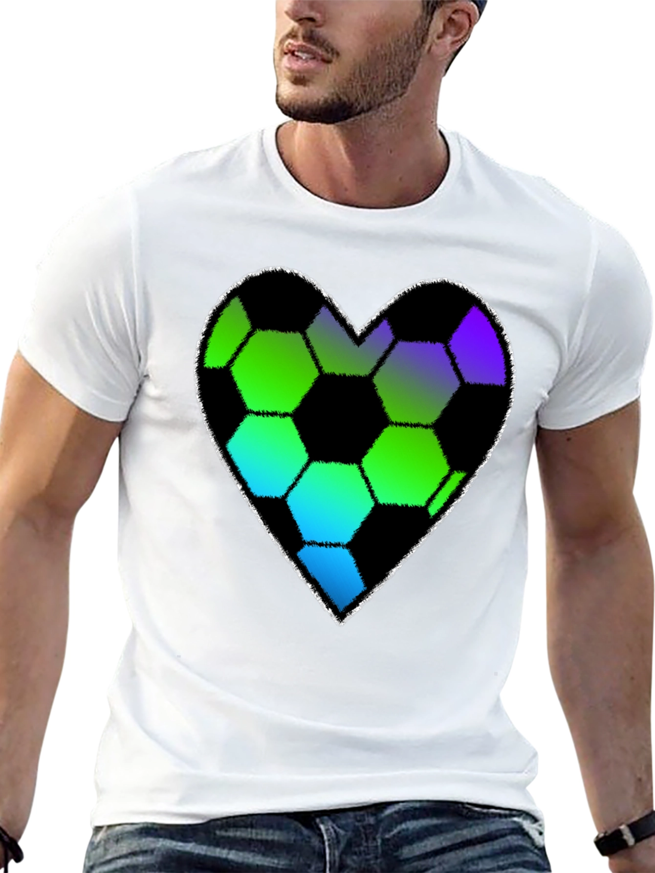 Soccer Heart T-Shirt - Black Graphic Tee