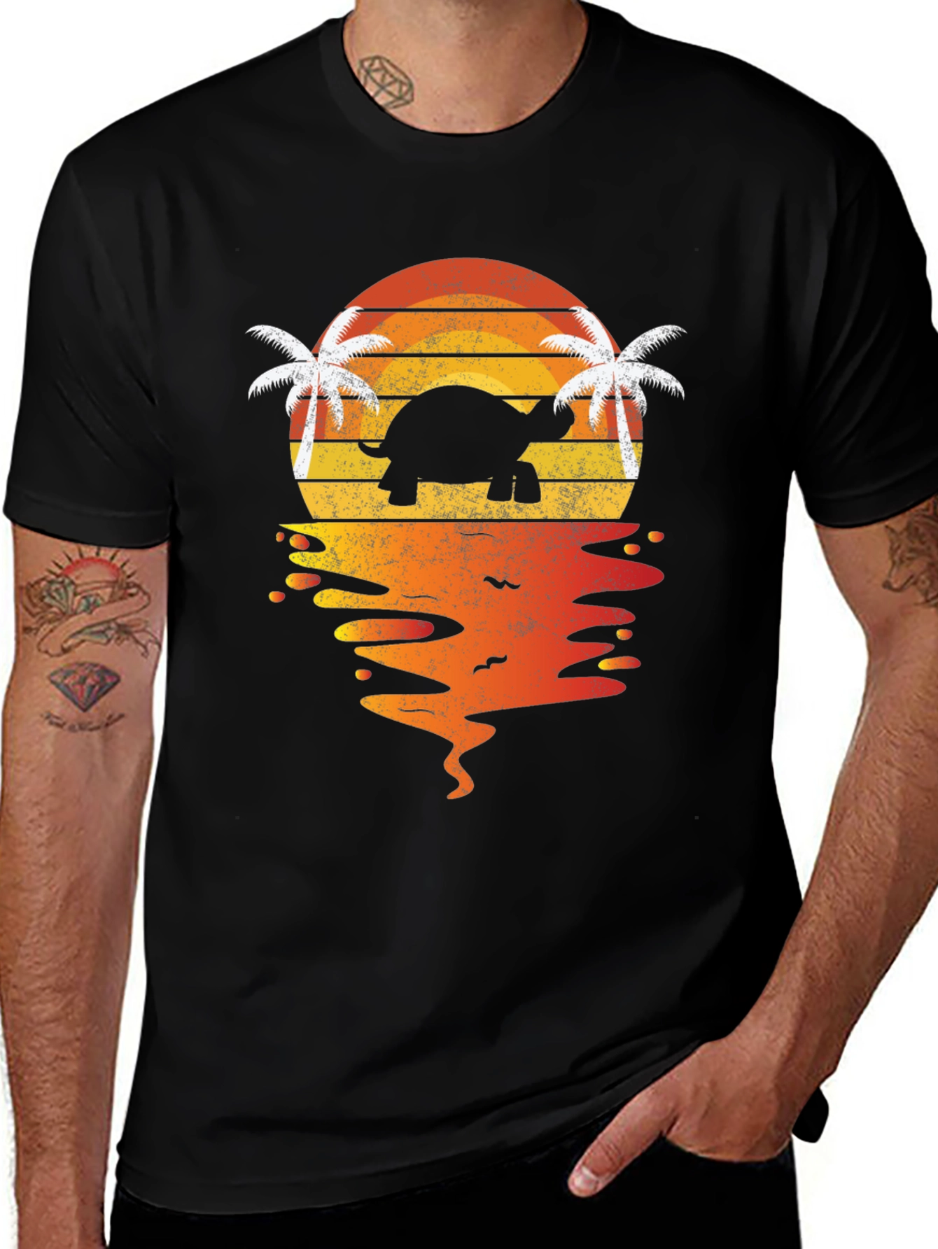 Turtle Sunset T-Shirt - Tropical Beach Vibes