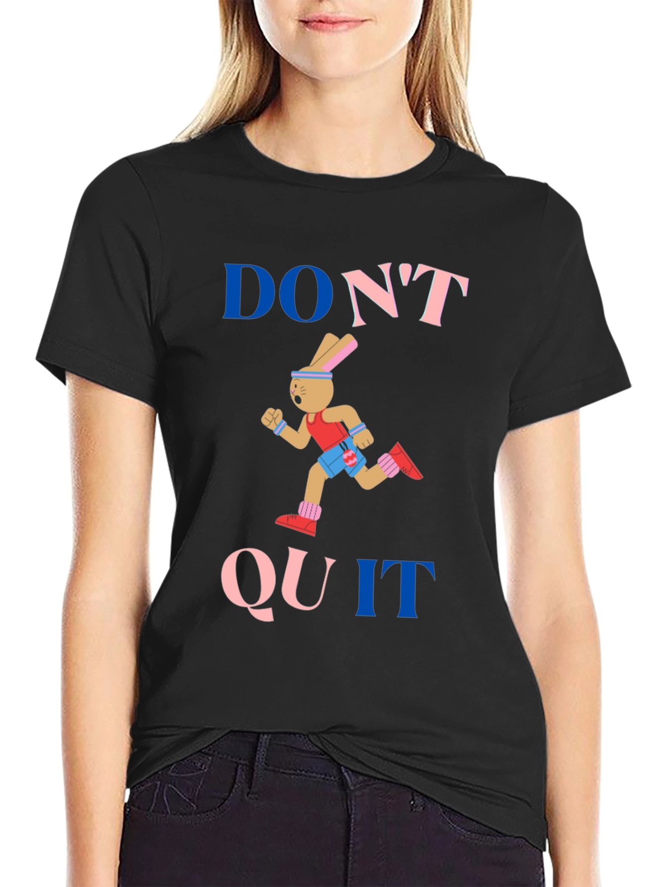 Dont Quit Bunny Graphic T-Shirt